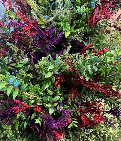 bouquet feuillage émeraude fleuriste